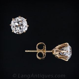 1.85 ct. Antique Diamond Stud Earrings