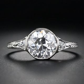 1.86 Carat Diamond Antique Engagement Ring