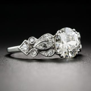 1.88 Carat Art Deco Vintage Diamond Ring GIA L-SI2
