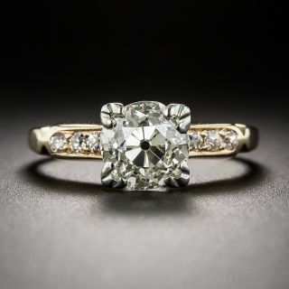 1.90 Carat Diamond and Gold Mid-Century Engagement Ring