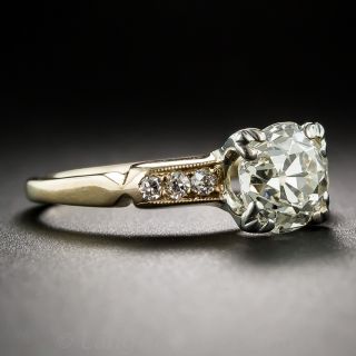 1.90 Carat Diamond and Gold Mid-Century Engagement Ring