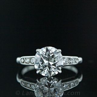 1.90 Carat Diamond Engagement Ring  Circa 1940 s Main View
