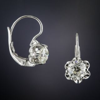 1.93 Carat Diamond Vintage Drop Earrings - GIA