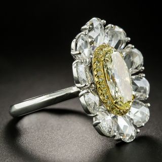 1.93 Carat Natural Fancy Yellow Diamond Flower Cocktail Ring - GIA
