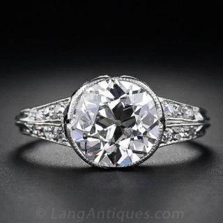 1.94 Carat Art Deco Diamond and Onyx Ring