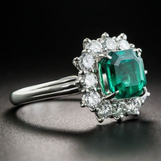 1.95 Carat Emerald Platinum Diamond Ring
