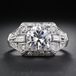 1.97 Carat 'H - VS1' Art Deco Style Diamond Ring
