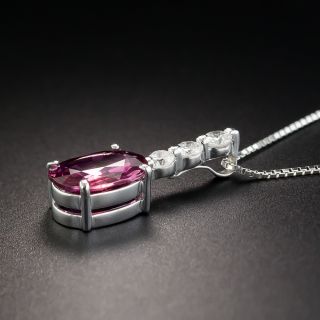 1.97 Carat No-Heat Pink Sapphire and Diamond Pendant 