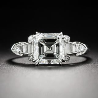 1.98 Carat Square-Cut Diamond Art Deco Engagement Ring: GIA G VS2