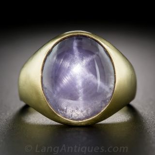 10.00 Carat Star Sapphire Gent's Ring