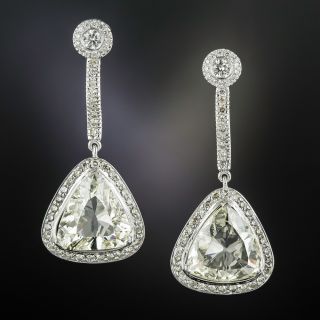 10.03 Carat Total Weight Trillion-Cut Diamond Drop Earrings - GIA - 1