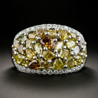 Fancy Colored Diamond Dome Ring - 1