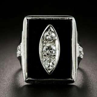 Art Deco Diamond and Onyx Ring - 1