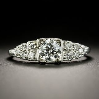 Art Deco .62 Carat Diamond Engagement Ring  - 2