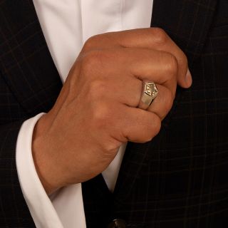 2.57 Carat Fancy Color Pentagonal Diamond Gent's Ring
