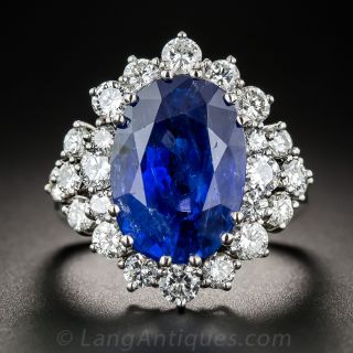 10.57 Carats No-Heat Burma Sapphire and Diamond Ring - 1