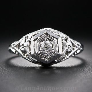 .10 Carat Diamond Filigree Engagement Ring