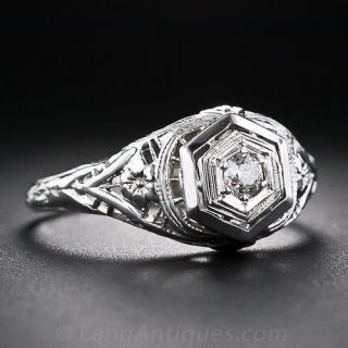 .10 Carat Diamond Filigree Engagement Ring