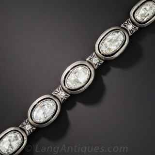 10 Carat Rose Cut Diamond Line Bracelet-Russian - 1