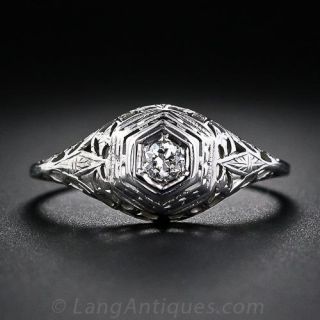 .10 Carat Vintage Diamond Filigree Ring