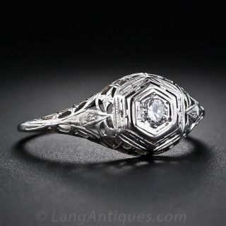 .10 Carat Vintage Diamond Filigree Ring