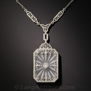 10K Quartz Crystal and Diamond Necklace