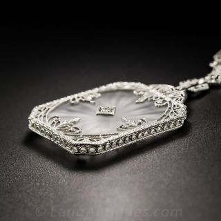 10K Quartz Crystal and Diamond Necklace