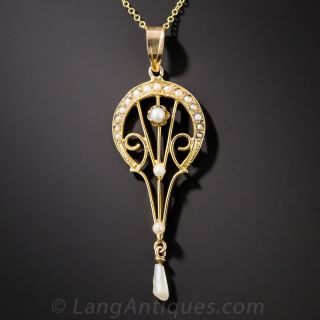 10K Seed Pearl Pendant