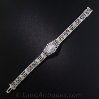 10K Synthetic Sapphire Quartz Bracelet