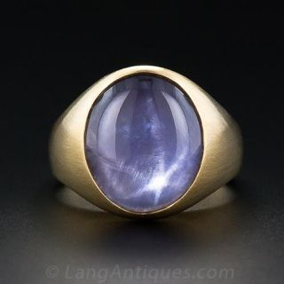 11 Carat Star Sapphire Gents Ring