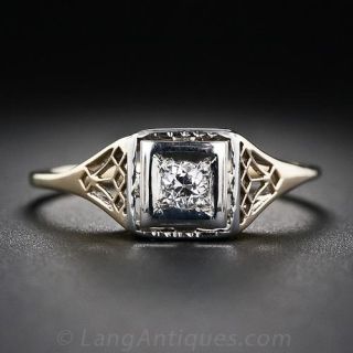 .11 Carat Vintage Filigree Diamond Ring