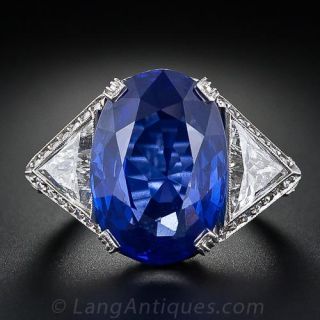 12.55 Carat No Heat Ceylon Sapphire Ring