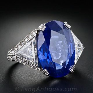 12.55 Carat No Heat Ceylon Sapphire Ring