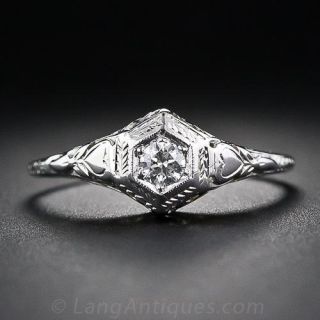 .12 Carat Art Deco Filigree Diamond Ring