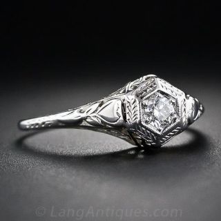 .12 Carat Art Deco Filigree Diamond Ring
