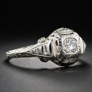 .12 Carat Art Deco Solitaire Engagement Ring