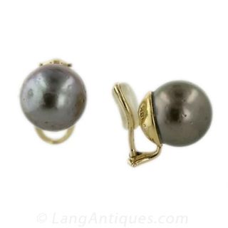 13.0 + mm Tahitian Pearl Clip Earrings