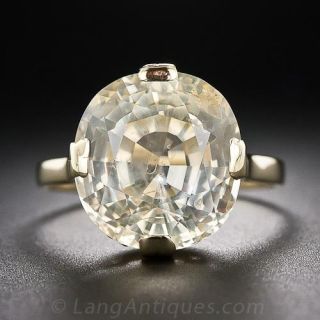 13.50 Carat Pale Yellow Sapphire Ring
