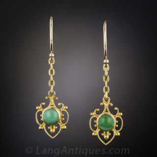 14 Karat Turquoise Filigree Earrings