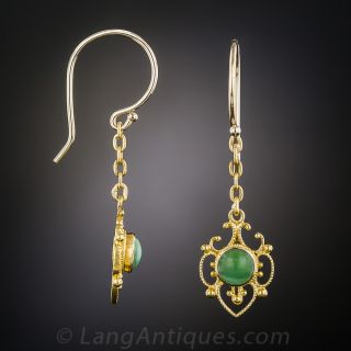 14 Karat Turquoise Filigree Earrings