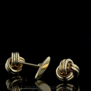 14 Karat Yellow Gold Knot Cufflinks