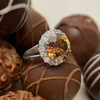 5.45 Carat Natural Fancy Brown Diamond Cluster Ring - GIA