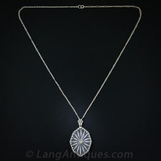 14K Camphor Glass Pendant Necklace