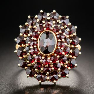 14K Garnet Cluster Ring