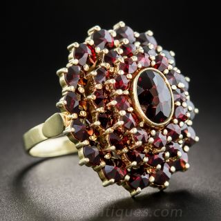 14K Garnet Cluster Ring