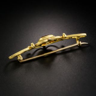 14K Gold Citrine Brooch