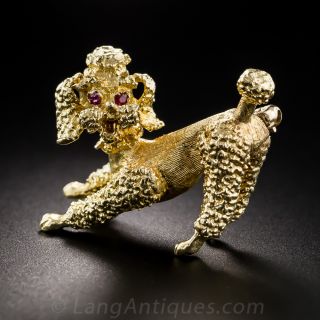 14K Poodle Pin