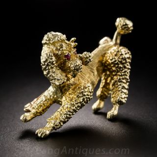 14K Poodle Pin