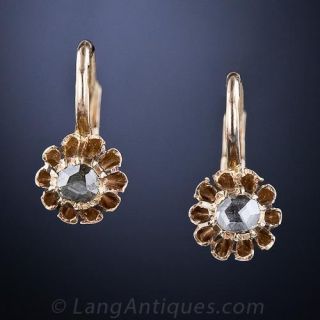 14k Rose Gold Diamond Earrings