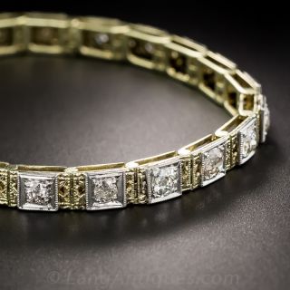 14K Two-Tone Art Deco Diamond Bracelet